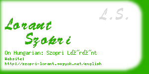 lorant szopri business card